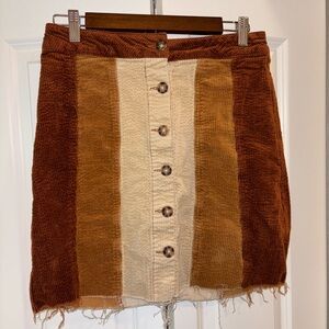 Cato Brown and Tan Mini Pencil Skirt Casual